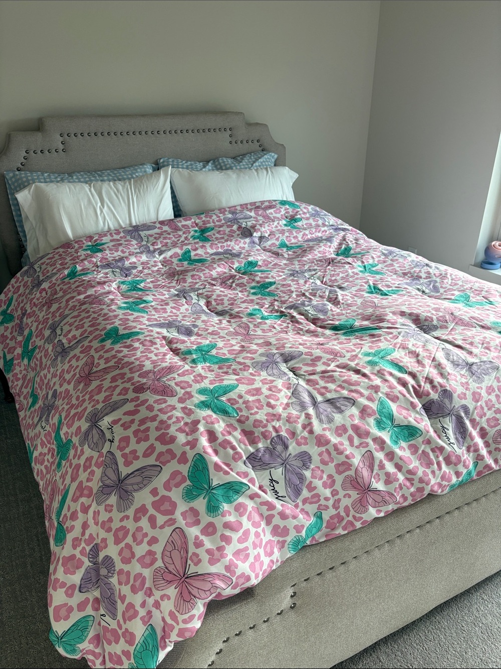 Juicy Couture Home - Butterfly Print Dormroom Comforter - Pink, Teal & Purple